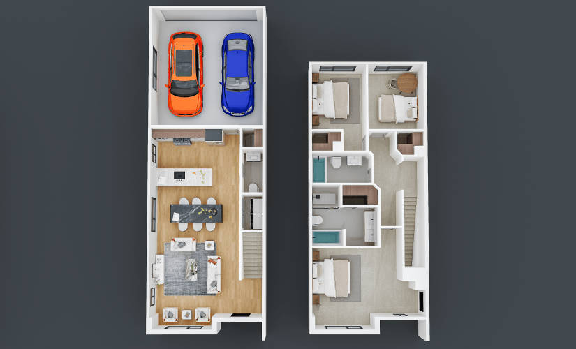 Northpoint (3191) - 3 bedroom floorplan layout with 2.5 bathrooms and 1438 square feet