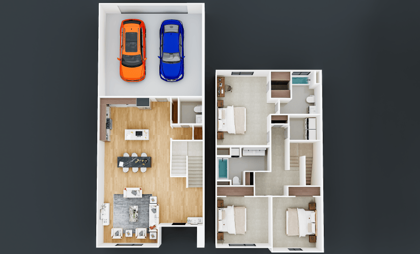 Goodstone (AU1679) - 3 bedroom floorplan layout with 2.5 bathrooms and 1677 - 1679 square feet