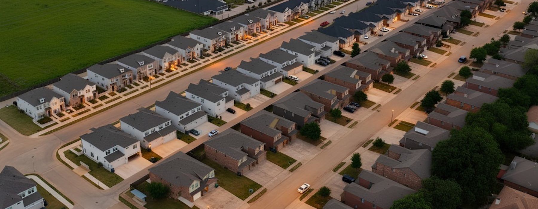 aerial view of a neighborhood